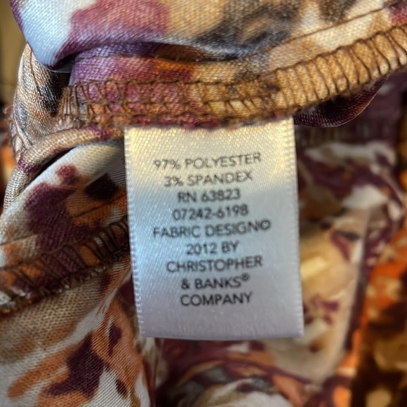 CHRISTOPHER & BANKS Brown Print Collared Jacket - Picture 9 of 9